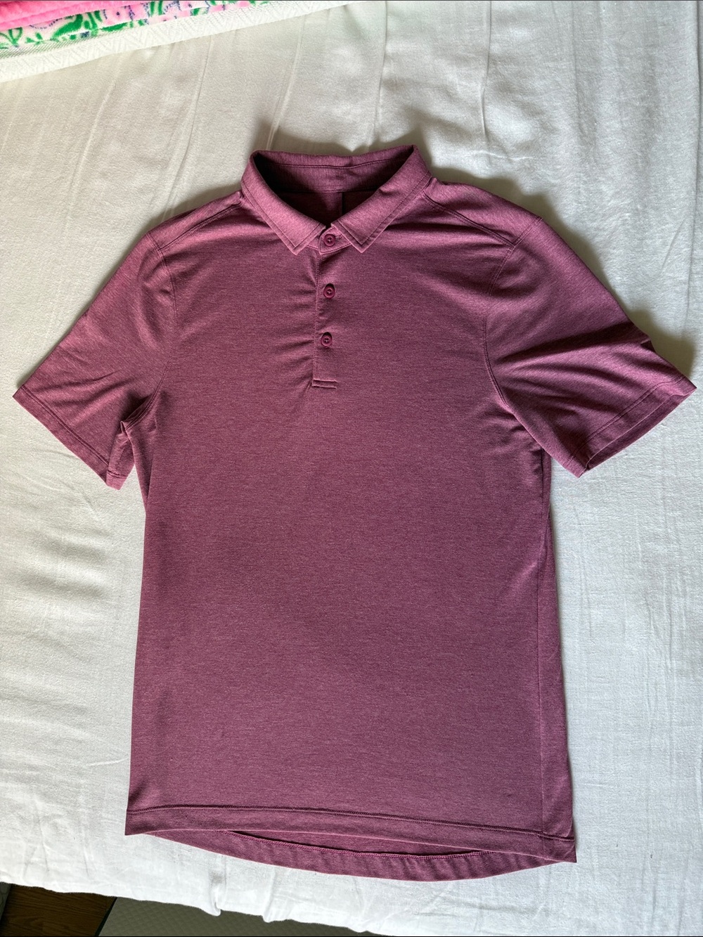 Lululemon Evolution Short Sleeve Men's Polo Shirt S Heathered Plum